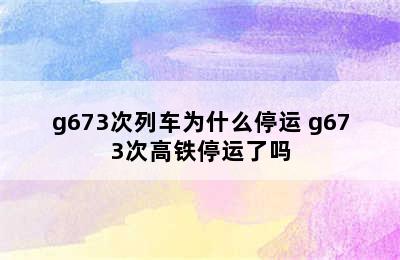 g673次列车为什么停运 g673次高铁停运了吗